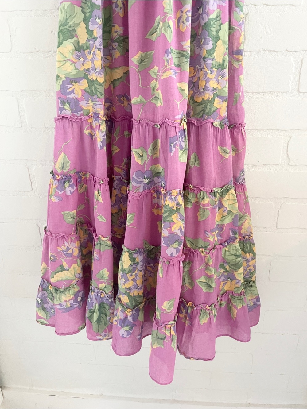 Betsey Johnson Archive 90s Prairie Cotton Smocked Midi Dress Collector Sz S - Picture 10 of 16